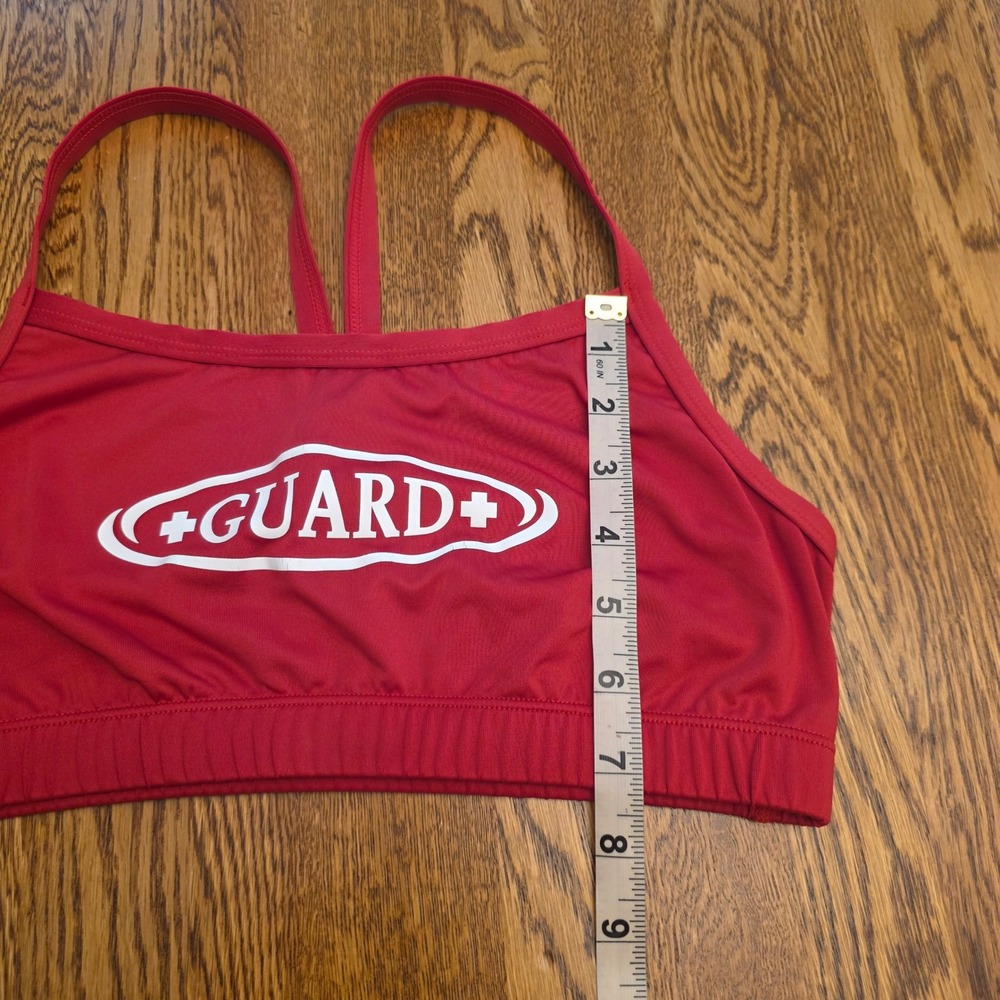 Lifeguard M Red 2 Piece Bikini Set Guard Graphic Sporty Swimsuit Womens Uniform - Picture 13 of 16